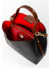 Mia Tomazzi Leder-Henkeltasche "Fusetti" in Schwarz - (B)34 x (H)25 x (T)13 cm