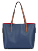 Mia Tomazzi Leren schoudertas ''Lussino'' blauw - (B)35 x (H)30 x (D)15 cm