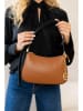 Mia Tomazzi Leder-Schultertasche ''Zubiani'' in Hellbraun - (B)27 x (H)16 x (T)6,5 cm