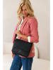 Mia Tomazzi Leder-Umhängetasche "Zanzur" in Schwarz - (B)25 x (H)24 x (T)9 cm