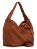 Melina C Leder-Schultertasche "Budoia" in Braun - (B)32 x (H)27 x (T)14 cm