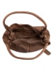 Melina C Leder-Schultertasche "Cordenons" in Taupe - (B)37 x (H)23 x (T)14 cm