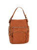 Melina C Leder-Schultertasche "Alberobello" in Camel - (B)26 x (H)32 x (T)11 cm