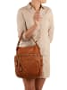 Melina C Leder-Schultertasche "Alberobello" in Camel - (B)26 x (H)32 x (T)11 cm