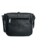 Lia Biassoni Leder-Umhängetasche "Mella" in Schwarz - (B)24 x (H)20 x (T)9 cm