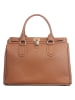 Lia Biassoni Leder-Henkeltasche "Nure" in Cognac - (B)36 x (H)28 x (T)18 cm