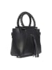 Lia Biassoni Leder-Henkeltasche "Garlate" in Schwarz - (B)28 x (H)21 x (T)10 cm