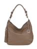 Lia Biassoni Leren schoudertas "Monate" taupe - (B)36 x (H)26 x (D)10 cm