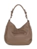 Lia Biassoni Leder-Schultertasche "Monate" in Taupe - (B)36 x (H)26 x (T)10 cm