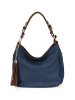 Lia Biassoni Skórzana torebka "Garga" w kolorze niebieskim - 36 x 26 x 10 cm
