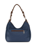 Lia Biassoni Leren schoudertas "Garga" blauw - (B)36 x (H)26 x (D)10 cm