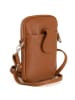 Lia Biassoni Leder-Handytasche "Paglia" in Cognac - (B)15 x (H)20 x (T)1 cm
