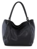 Lia Biassoni Leder-Schultertasche "Merula" in Schwarz - (B)32 x (H)28 x (T)14 cm