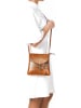 Lia Biassoni Leder-Umhängetasche "Brenta" in Cognac - (B)21 x (H)22 x (T)4 cm