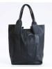 Pia Sassi Leder-Schultertasche "Monte Cimone" in Schwarz - (B)28 x (H)35 x (T)17 cm