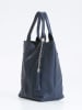 Pia Sassi Leder-Schultertasche in Dunkelblau - (B)28 x (H)35 x (T)17 cm