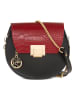 Pia Sassi Leren schoudertas "Cima Carnera" zwart/rood - (B)24 x (H)18 x (D)7 cm