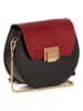 Pia Sassi Leder-Umhängetasche "Cima Carnera" in Schwarz/ Rot - (B)24 x (H)18 x (T)7 cm
