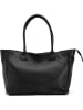 Mia Tomazzi Leder-Schultertasche "Zuara" in Schwarz - (B)35 x (H)27 x (T)16 cm