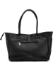 Mia Tomazzi Leder-Schultertasche "Zuara" in Schwarz - (B)35 x (H)27 x (T)16 cm
