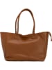 Mia Tomazzi Leder-Schultertasche "Zuara" in Hellbraun - (B)35 x (H)27 x (T)16 cm