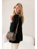 Lia Biassoni Leder-Umhängetasche in Taupe - (B)23 x (H)20 x (T)9 cm