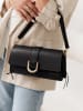 Lia Biassoni Leder-Schultertasche "Saraceno" in Schwarz - (B)27 x (H)14 x (T)6 cm