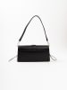 Lia Biassoni Leder-Schultertasche "Saraceno" in Schwarz - (B)27 x (H)14 x (T)6 cm