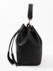 Lia Biassoni Leder-Henkeltasche "Ancinale" in Schwarz - (B)25 x (H)27 x (T)17 cm