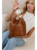 Lia Biassoni Leder-Henkeltasche "Ancinale" in Hellbraun - (B)25 x (H)27 x (T)17 cm