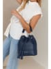 Lia Biassoni Leder-Henkeltasche "Ancinale" in Dunkelblau - (B)25 x (H)27 x (T)17 cm
