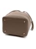 Lia Biassoni Leder-Henkeltasche "Ancinale" in Taupe - (B)25 x (H)27 x (T)17 cm