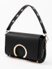 Lia Biassoni Leder-Schultertasche "Solano" in Schwarz - (B)24 x (H)16 x (T)8 cm