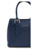Lia Biassoni Leren handtas donkerblauw - (B)33 x (H)25 x (D)11 cm