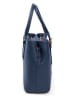 Lia Biassoni Leder-Henkeltasche in Dunkelblau - (B)33 x (H)25 x (T)11 cm