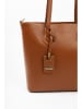 Lia Biassoni Leder-Schultertasche in Hellbraun - (B)34 x (H)29 x (T)12 cm