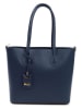 Lia Biassoni Leder-Schultertasche in Dunkelblau - (B)34 x (H)29 x (T)12 cm