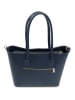 Lia Biassoni Leder-Schultertasche in Dunkelblau - (B)34 x (H)29 x (T)12 cm