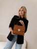 Lia Biassoni Leder-Henkeltasche "Ensa" in Camel - (B)26 x (H)22 x (T)12 cm
