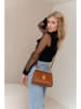 Lia Biassoni Leder-Henkeltasche in Hellbraun - (B)23 x (H)16 x (T)12 cm