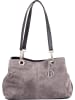 Lia Biassoni Leder-Schultertasche "Alvo" in Grau - (B)32 x (H)20 x (T)14 cm