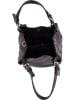 Lia Biassoni Leder-Schultertasche "Basentello" in Schwarz - (B)34 x (H)29 x (T)21 cm