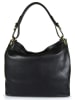 Lia Biassoni Leder-Schultertasche "Tiber" in Schwarz - (B)40 x (H)30 x (T)15 cm