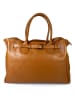Lia Biassoni Leder-Henkeltasche "Ampollino" in Hellbraun - (B)38 x (H)28 x (T)15 cm