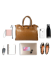 Lia Biassoni Leder-Henkeltasche "Ampollino" in Hellbraun - (B)38 x (H)28 x (T)15 cm
