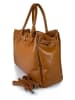 Lia Biassoni Leder-Henkeltasche "Ampollino" in Hellbraun - (B)38 x (H)28 x (T)15 cm