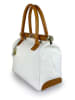 Lia Biassoni Leder-Henkeltasche "Angitola" in Weiß - (B)38 x (H)28 x (T)15 cm