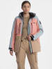 4F Ski-/ Snowboardjacke in Hellblau/ Rosa/ Beige