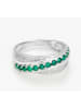 DIAMANTA Witgouden ring "Entrelacs emeraude" met diamanten