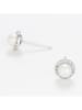 DIAMANTA Witgouden oorstekers "Parels enchantées" met diamanten